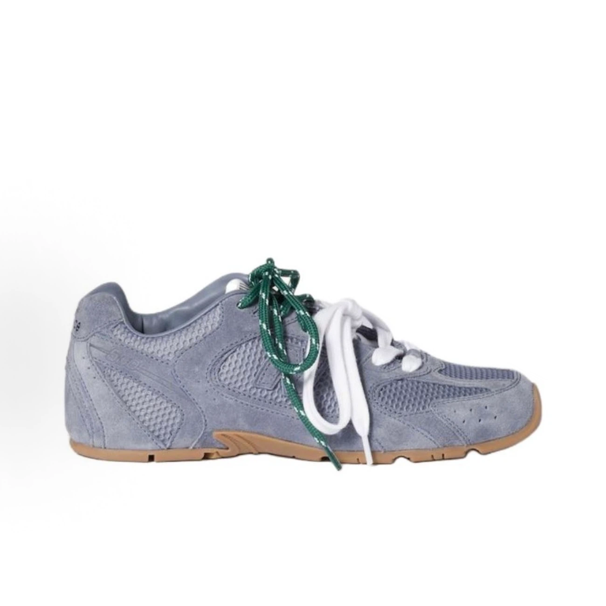 Women Vintage Light Blue Suede Mesh Sneakers, Retro Double Lace-Up Flat Casual Walking Shoes, 90s Y2K Retro Athletic Shoes for Daily Streetwear
