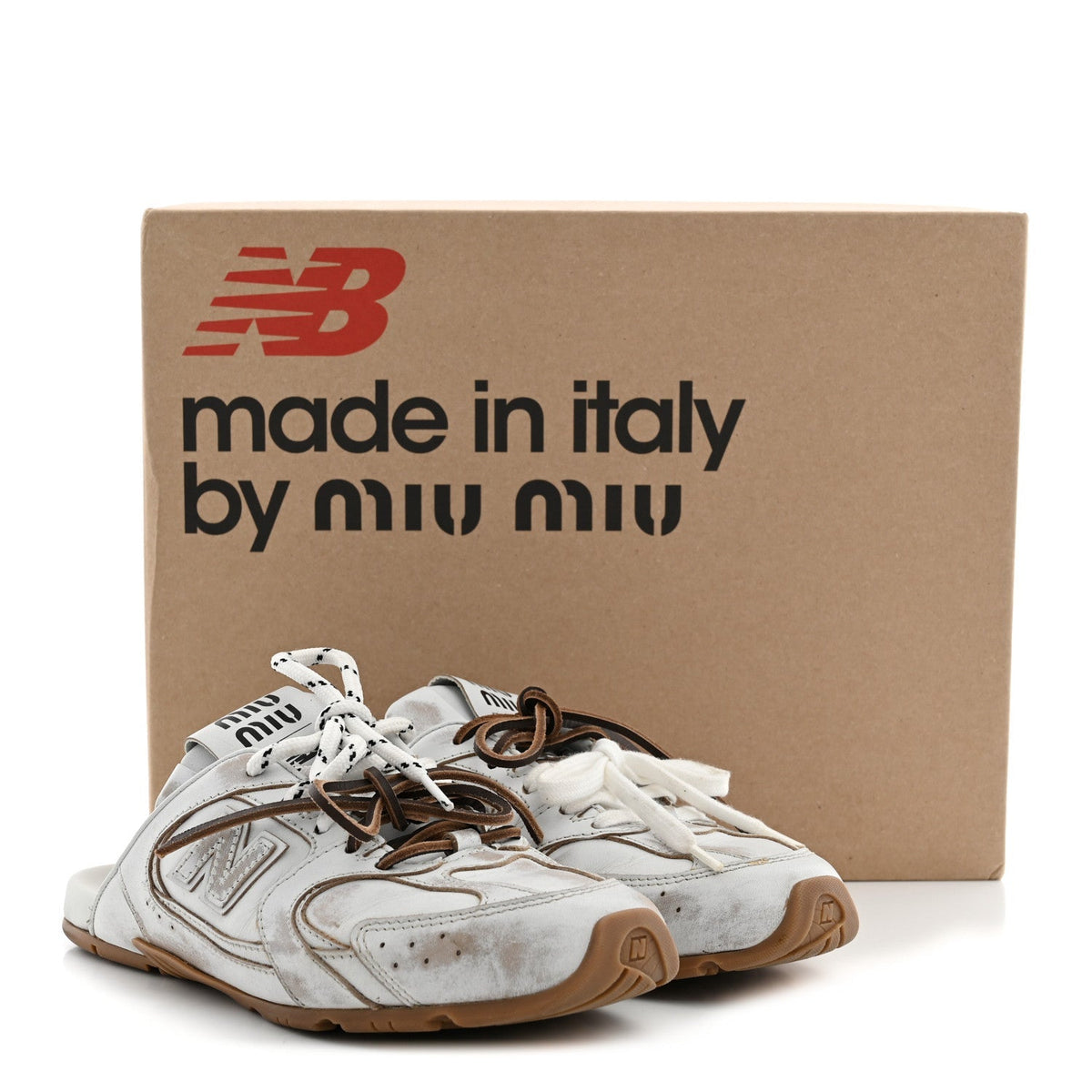 X NEW BALANCE Calfskin 530 SL Slip-On Sneaker Mules White